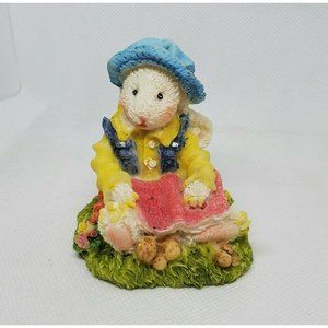 Bunny Sitting On Grass With Pink Book Ceramic/Porcelain Shelf Sitter Home Décor